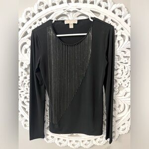 Michael Kors Black Decorative Chain Link Top